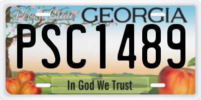 GA license plate PSC1489