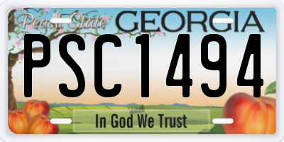 GA license plate PSC1494