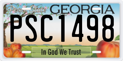 GA license plate PSC1498