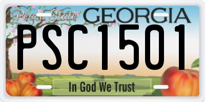 GA license plate PSC1501