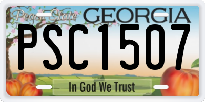 GA license plate PSC1507