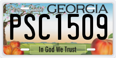 GA license plate PSC1509