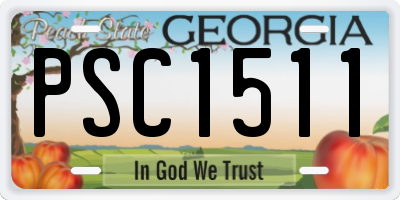 GA license plate PSC1511