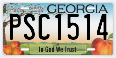 GA license plate PSC1514
