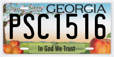 GA license plate PSC1516