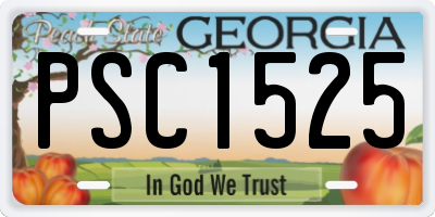 GA license plate PSC1525