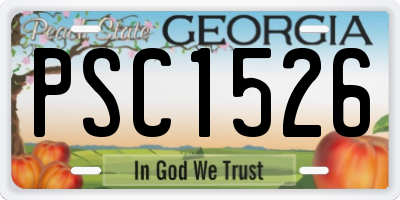 GA license plate PSC1526