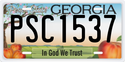 GA license plate PSC1537