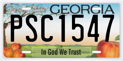 GA license plate PSC1547