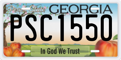 GA license plate PSC1550