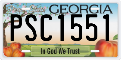 GA license plate PSC1551