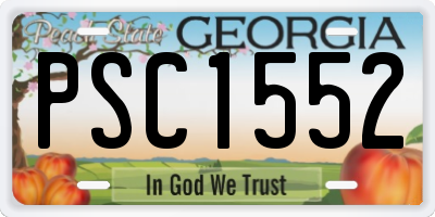 GA license plate PSC1552
