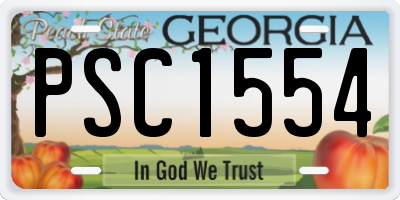 GA license plate PSC1554
