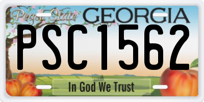 GA license plate PSC1562