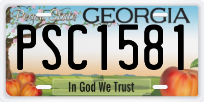 GA license plate PSC1581
