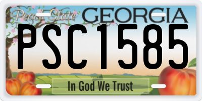 GA license plate PSC1585