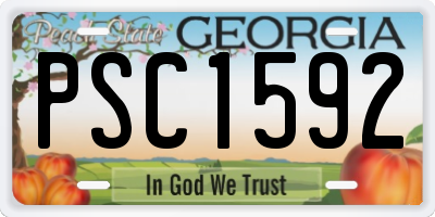 GA license plate PSC1592