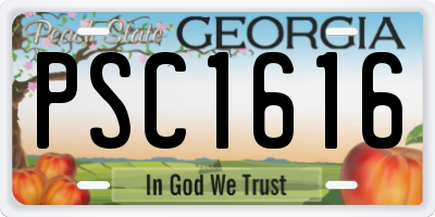 GA license plate PSC1616