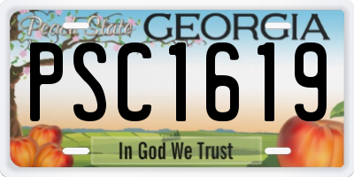 GA license plate PSC1619
