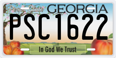 GA license plate PSC1622