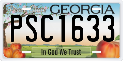 GA license plate PSC1633