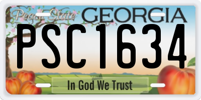 GA license plate PSC1634