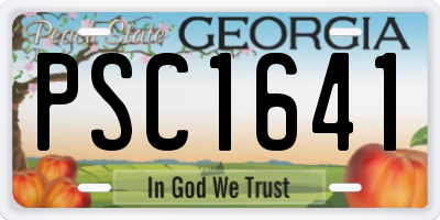GA license plate PSC1641