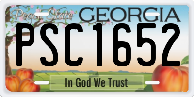 GA license plate PSC1652
