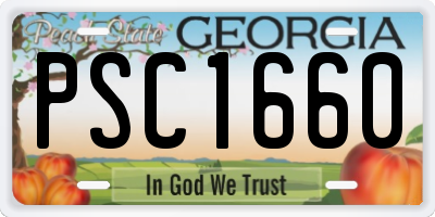 GA license plate PSC1660