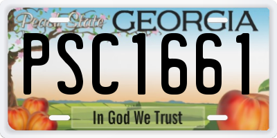 GA license plate PSC1661