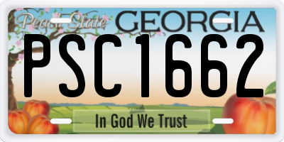GA license plate PSC1662