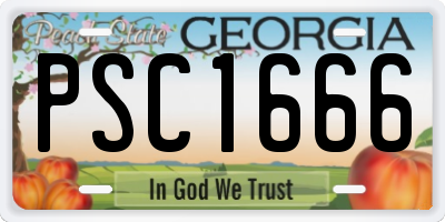GA license plate PSC1666