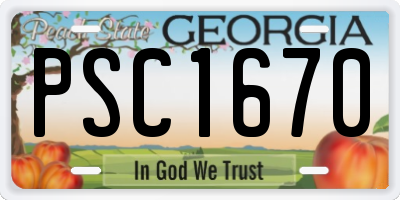 GA license plate PSC1670