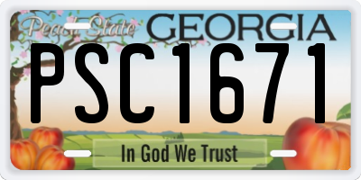 GA license plate PSC1671