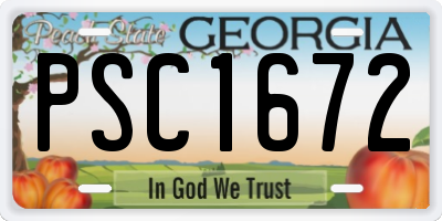 GA license plate PSC1672