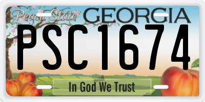 GA license plate PSC1674