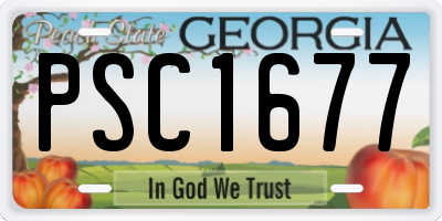 GA license plate PSC1677