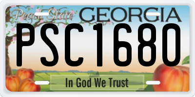 GA license plate PSC1680