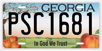 GA license plate PSC1681