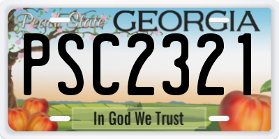 GA license plate PSC2321