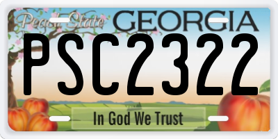 GA license plate PSC2322