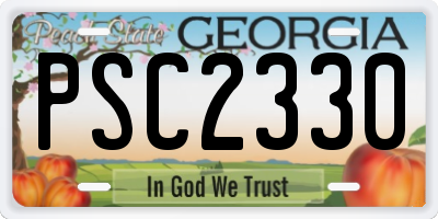GA license plate PSC2330