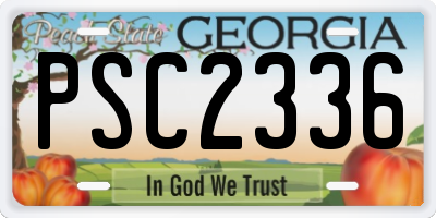 GA license plate PSC2336