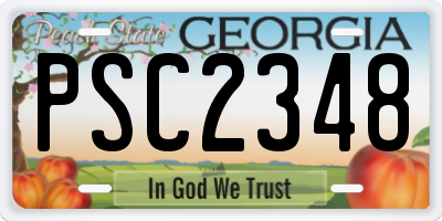 GA license plate PSC2348