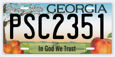 GA license plate PSC2351