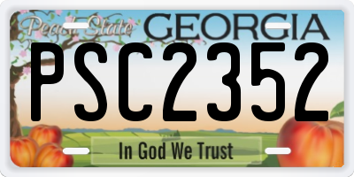 GA license plate PSC2352
