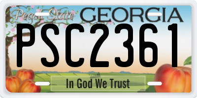 GA license plate PSC2361