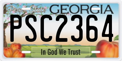 GA license plate PSC2364
