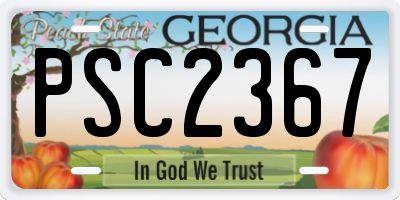 GA license plate PSC2367