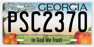 GA license plate PSC2370